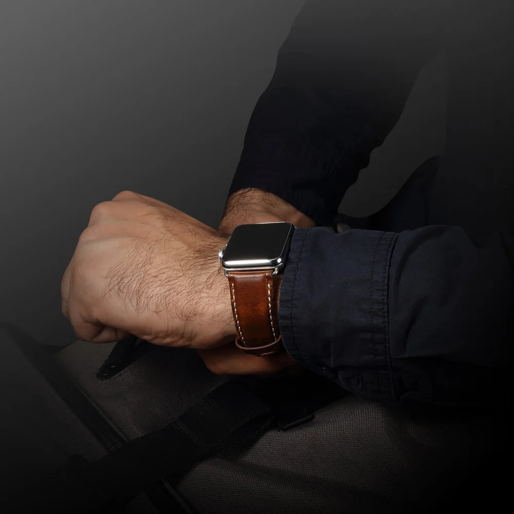 Ретро Полный зерна кожаный ремешок для мм Apple Watch 42mm 38 44 40 Натуральная кожа Series 4 3 2 1
