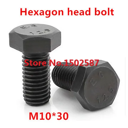 

20 шт./лот M10 * 30 Шестигранная головка колпачок винт DIN933 Шестигранная Метрическая резьбовое оборудование для крепления болтов черная сталь