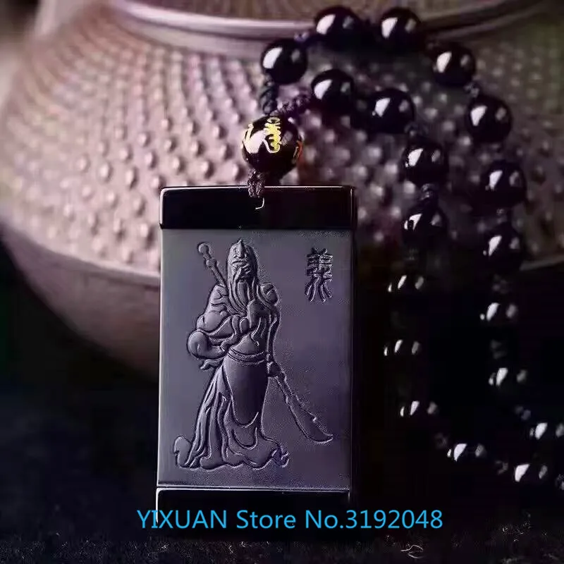 Подвеска из натурального обсидиана Zhongyi Guan Gong Dao брендовый кулон мужское и