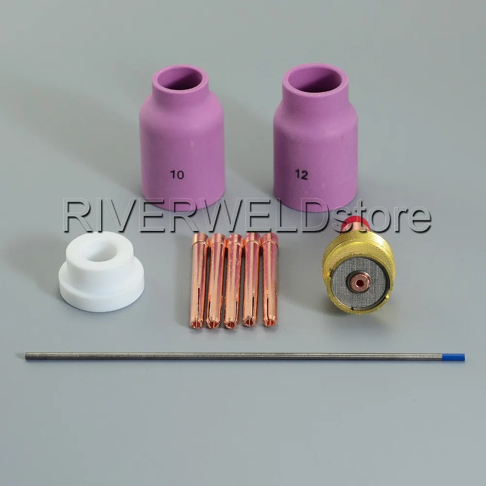 Набор насадок на TIG газовая линза 45V64 2% lanthanaed Tungsten для сварки фонарь сварочный