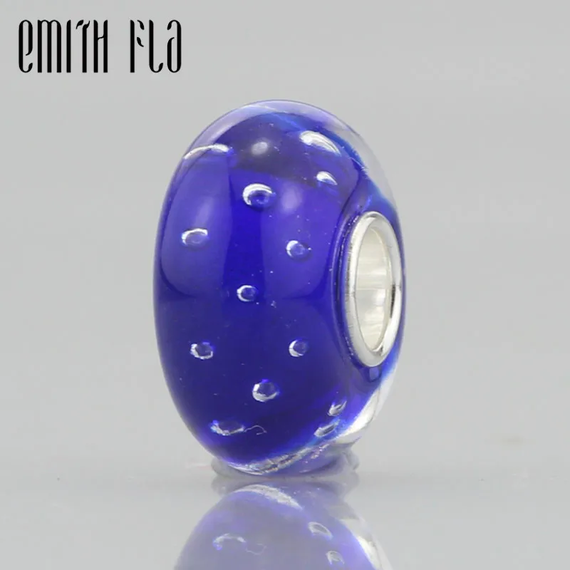 Emith Fla 925 пробы серебро большое отверстие муранское стекло европейский шарм