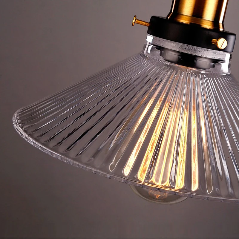 Столовая стекло или металлический оттенок подъема висит лампы Ретро Винтаж шкив