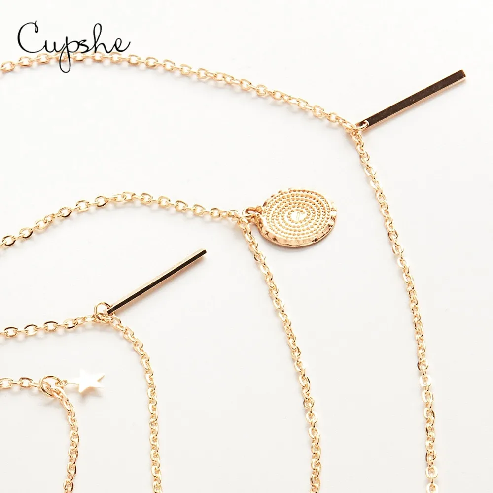 CUPSHE заявление золотые подвески со звездами многослойное ожерелье женские