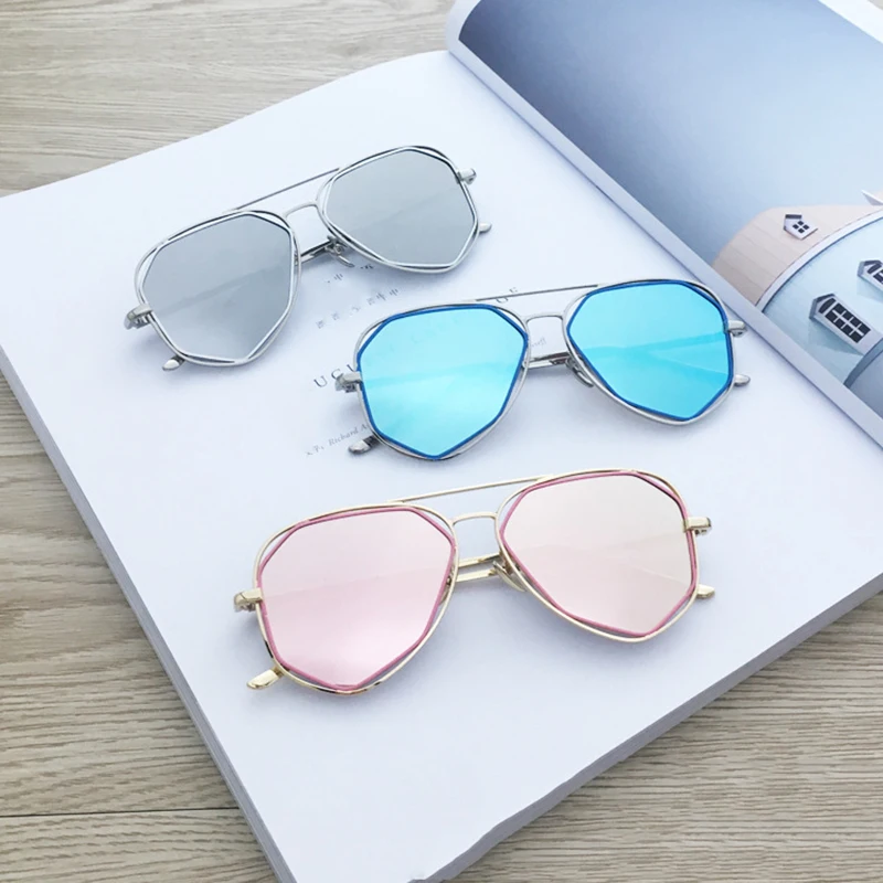 

DRESSUUP Vintage Pilot Boy Girls Kids Sunglasses Brand Designer Children Sun Glasses Oculos De Sol Gafas Lunette De Solei