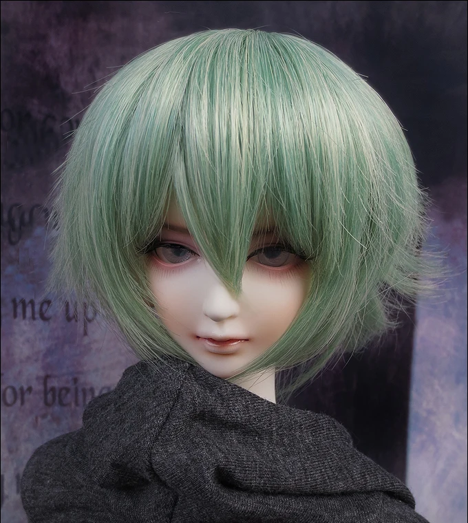 D01-P191 детская игрушка ручной работы 1/3 аксессуары для кукол BJD/SD кукла парик высокая температура провода пышные короткие волосы зеленый цвет