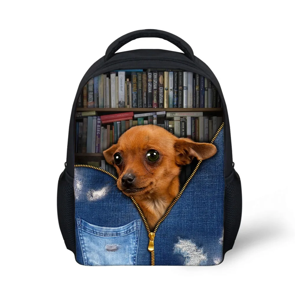 FORUDESIGNS/12 дюймов рюкзак для малышей Mochila с принтом мопса детей школьные сумки