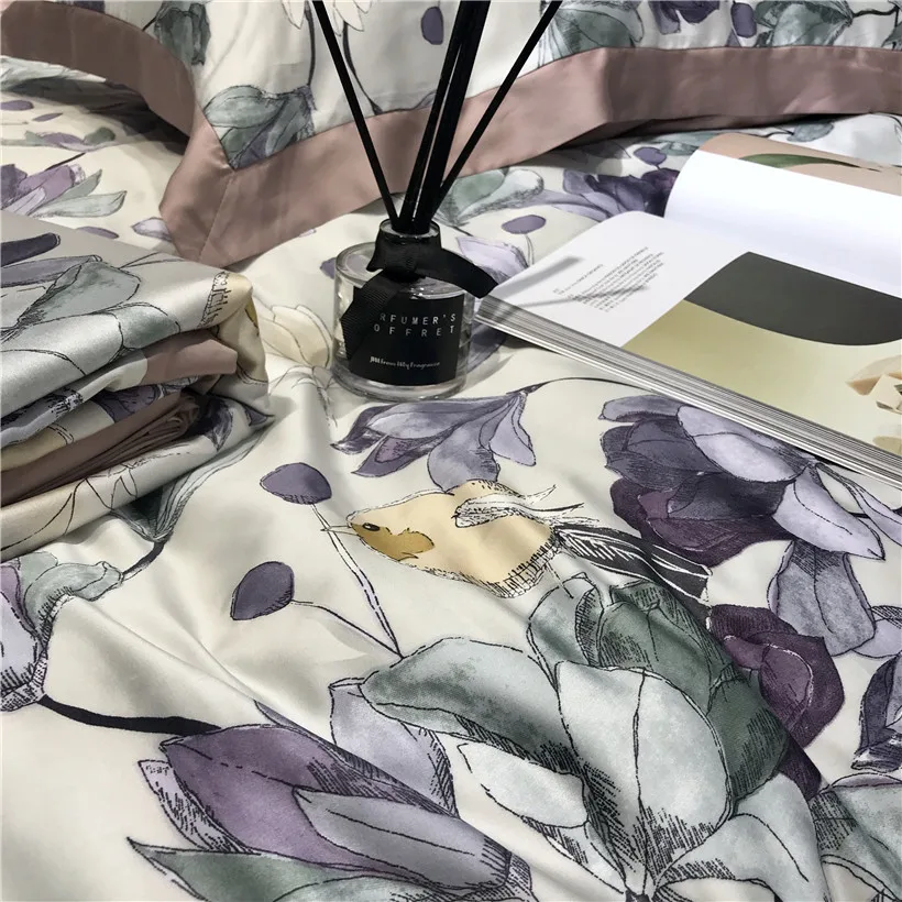 Ropa de cama Tencel Silk, 4 шт., набор постельного белья KING QUEEN, роскошный пододеяльник, простыня, постельное белье dekbedovertrek