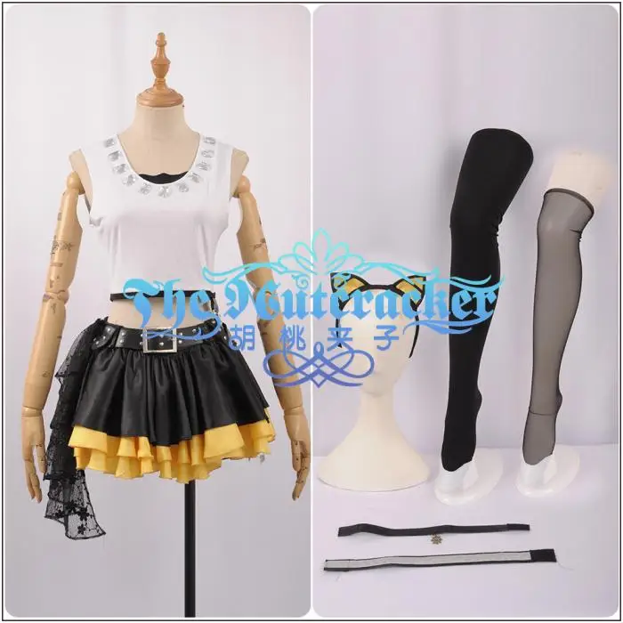 

Anime Lovelive! Rin Hoshizora Rock Awaken SJ Uniform Cosplay costumes Halloween Suit For Women Outfit New