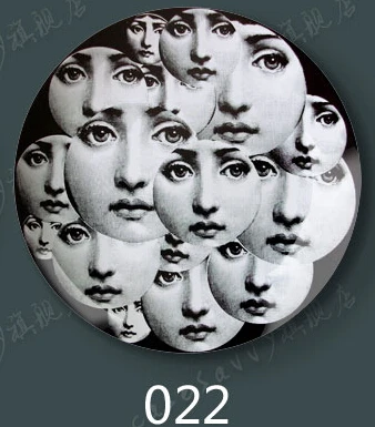 6/8 дюймов модный стиль итальянский дизайнер Fornasetti Тарелка декоративная подвесная тарелка для дома для отеля для бара фоновое украшение тарелка - Цвет: 22
