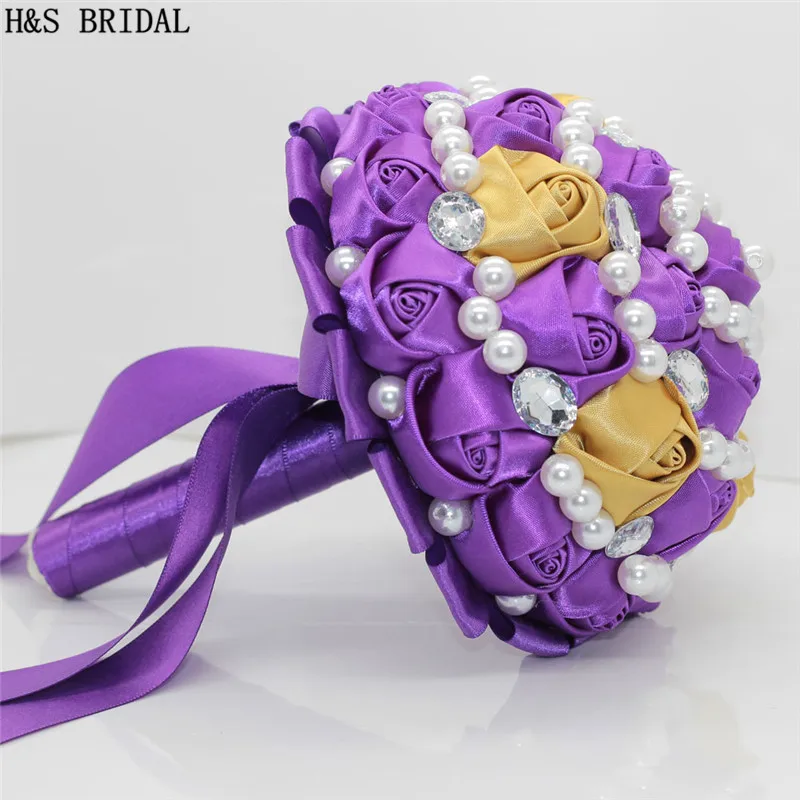 H&ampS BRIDAL Pearls Wedding Flowers Bridal Bouquets Artificial Rose buque de noiva 2020 | Свадьбы и торжества