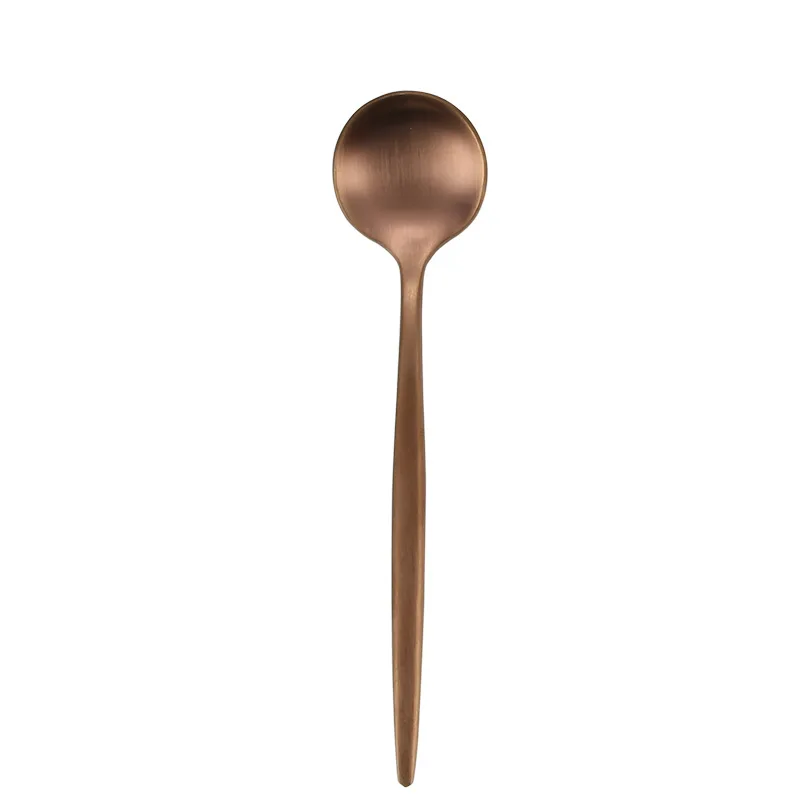 Rose Gold Tea Spoon Столовые приборы набор ножей вилки ложки Западная кухонная посуда из нержавеющей стали домашний праздничный набор столовой посуды - Цвет: Rose Gold Tea Spoon