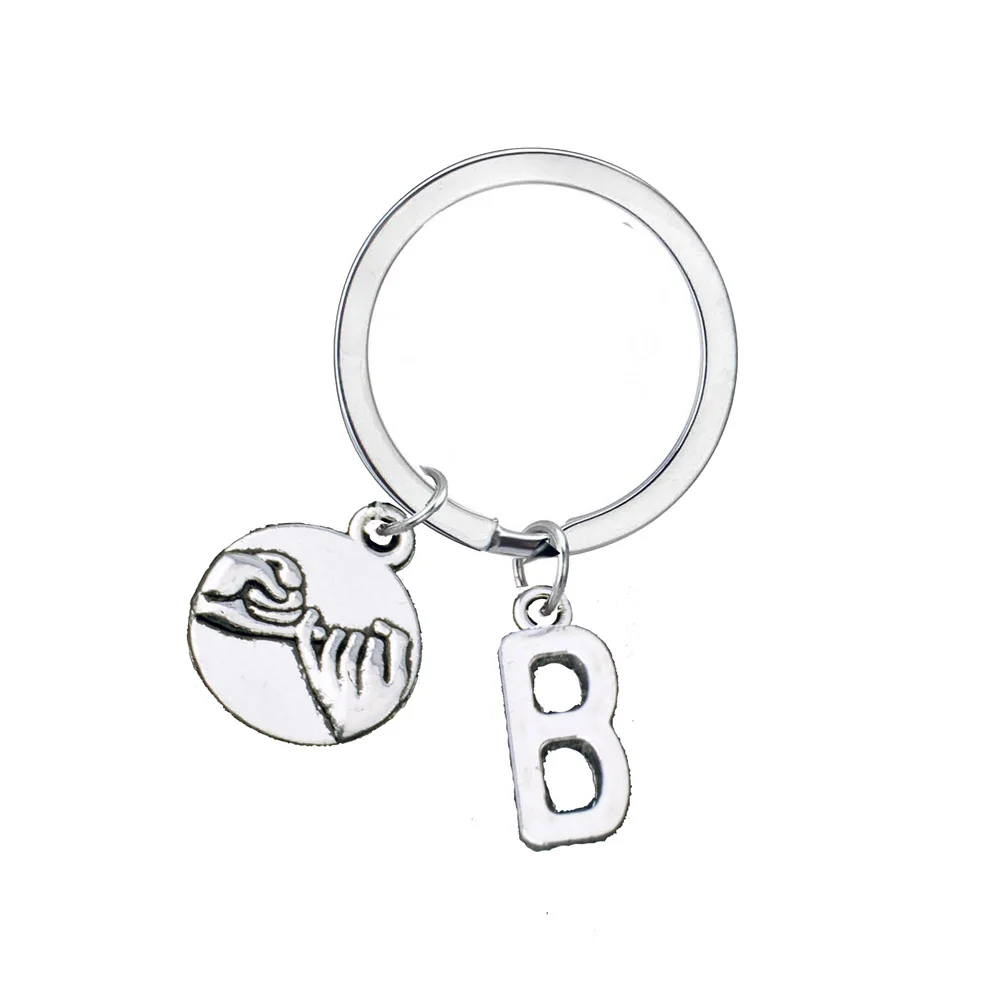 Брелок с английским алфавитом и розовой надписью мужской женский брелок |