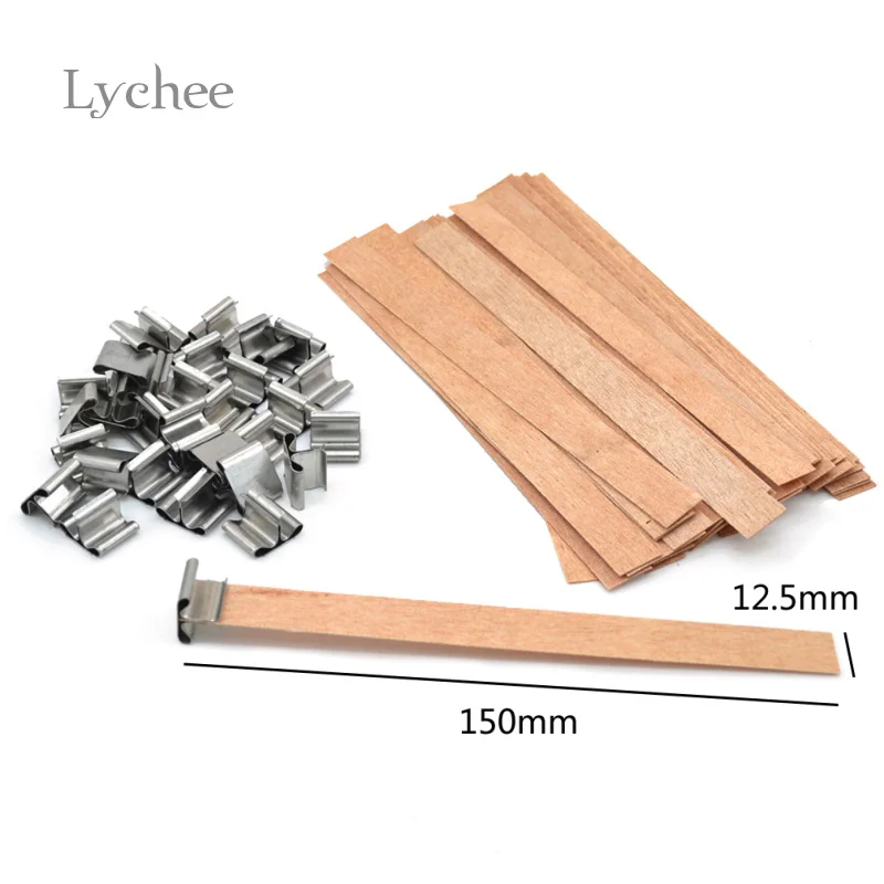 Lychee, 50 штук, Новое поступление, 8 мм, 12,5 мм, 13 мм, деревянный фитиль для свечей, устойчивая свеча, фитиль, ядро, со свечами, домашний декор - Цвет: 12mm