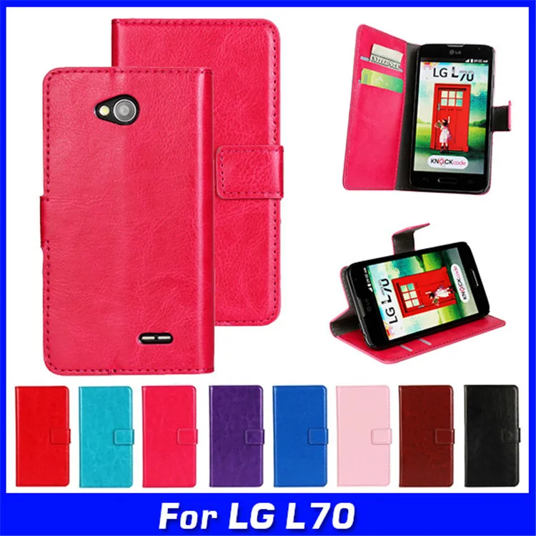 Роскошный кожаный чехол бумажник с откидной крышкой для LG L65 Dual D285 D280 L70 D325 D320