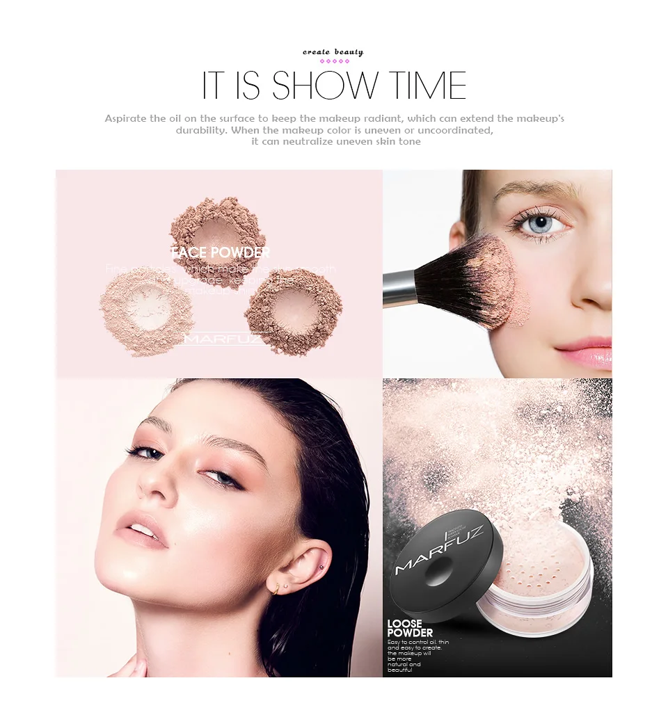 MARFUZ Cosmetics рассыпчатая пудра для лица матовая пудра профессиональная полупрозрачная основа для макияжа компактная пудра