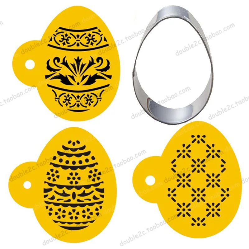 Металлический трафарет в форме яйца трафареты для торта кофе 4 шт./компл. печенья