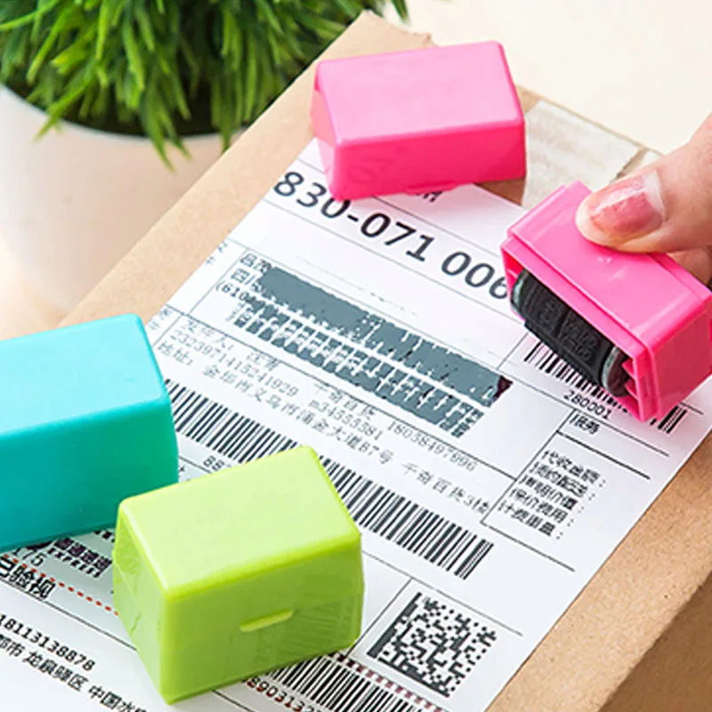 Buy Mini Roller Self Covering Garbled Confidential Stamps Express List Identity Code Privacy Information Seal Theft Protection on