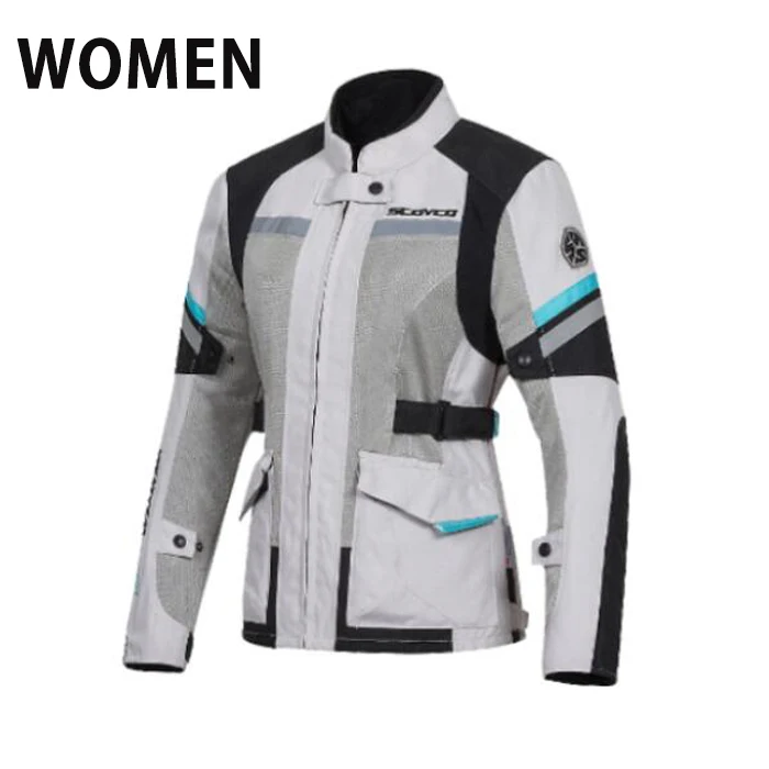JK60W blue jacket SCOYCO мотоциклетная куртка летняя сетчатая дышащая гоночная одежда Светоотражающая мотоциклетная куртка для езды Jaqueta Motoqueiro - Цвет: JK60W blue jacket