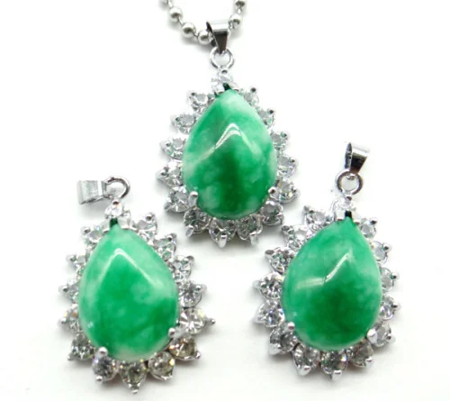 Оптовая продажа подвеска из натурального камня с зелеными каплевидными