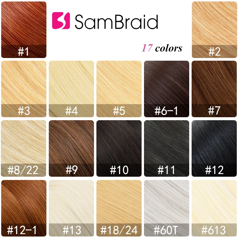 SAMBRAID Straight Tape In Hair Extension Pure Color Double Sided Adhesive Tape Hair 22 Inch 40 Pcs/pack Skin Weft Synthetic Hair