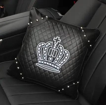 Корона серии Кожаные чехлы рулевого колеса автомобиля солнцезащитный козырек тканевая коробка подушки ремень безопасности переключения чехол заднего зеркала наборы для девочек - Цвет: 1 pcs