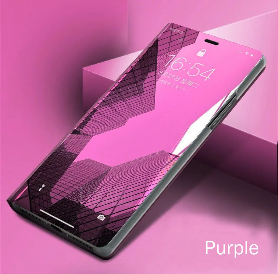 Purple Умный зеркальный чехол для телефона Apple iPhone XS X 7 Plus 8 6S 6 Plus защитный чехол для iPhone X XS 7 8 6 s 6 поддержка откидной крышки - Цвет: Purple