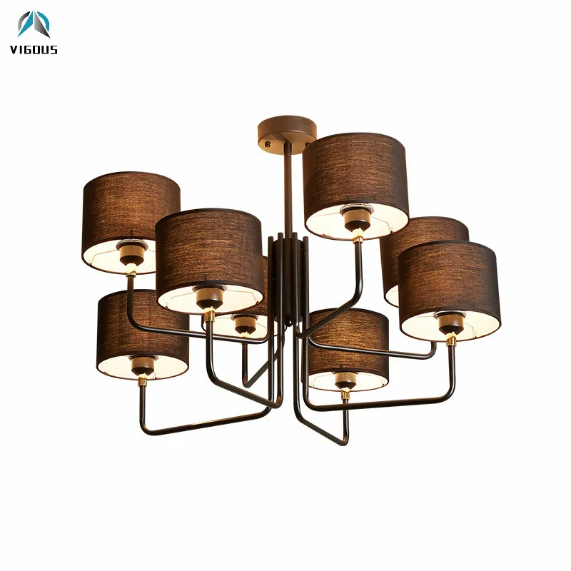 

Minimalism Metal & Fabric Lampshades Chandelier E27 Led Pendant Chandelier Lighting For Living Room Indoor Luminaria Lamparas