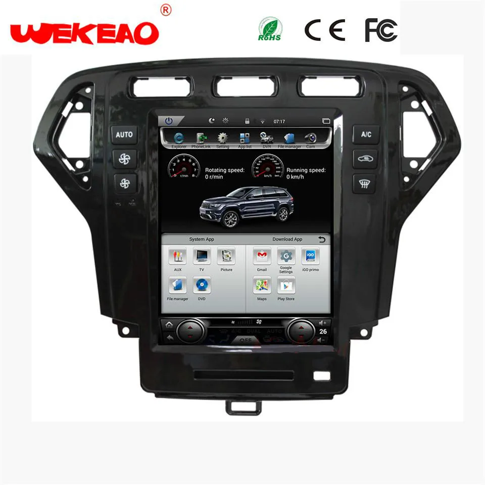 Wekeao 10 4 &quotсенсорный экран Tesla стиль автомобиля аудио gps радио для Ford Mondeo 2010-6 0 Android