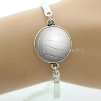 fashion pure white volleyball bracelet charm pure white beach volleyball pattern casual sports jewelry interest team gift 1379
