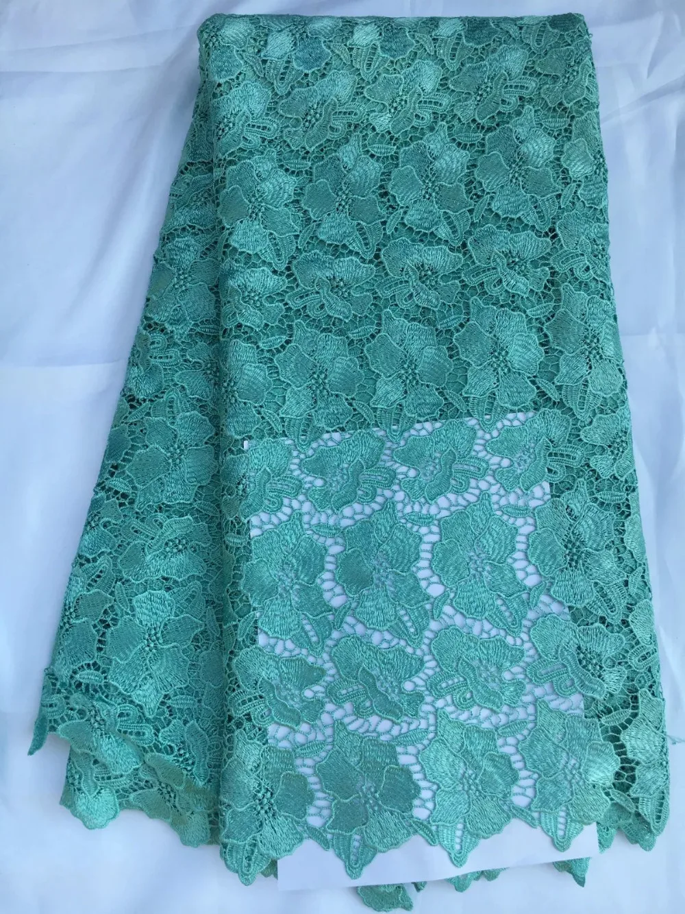 2017 хорошее качество Новое поступление Африканское кружево зеленого цвета с