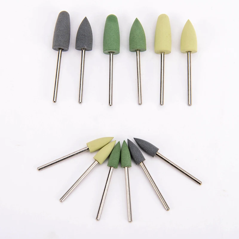 12pcs Dental lab Polishers Dental Teeth Polishing Kit for Denture Acrylic Flexible Polisher 2.35mm shank diameter 10cans bag dental denture flexible acrylic with blood streak for flexible partial denture