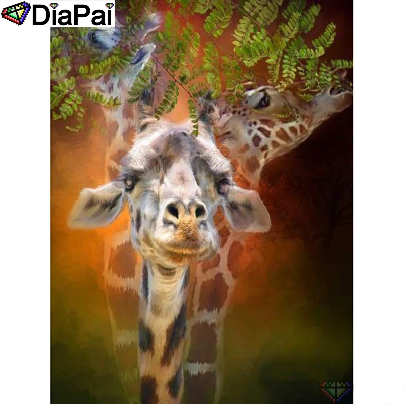 

DIAPAI Diamond Painting 5D DIY 100% Full Square/Round Drill "Animal giraffe" Diamond Embroidery Cross Stitch 3D Decor A24224