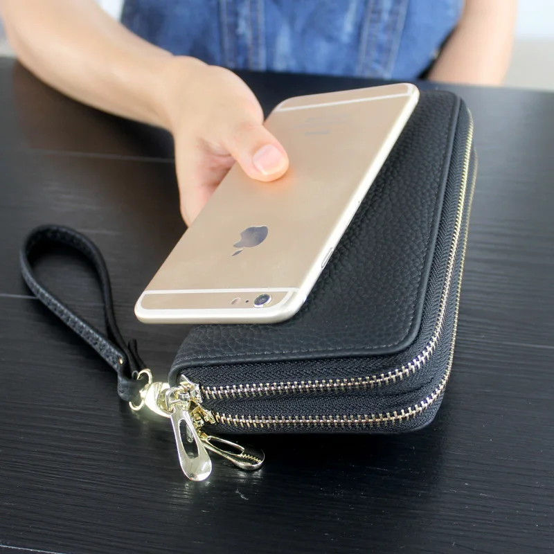 Для женщин кожа длинные женские кошельки кредитной держатель для карт молния