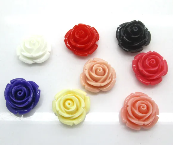 30Pcs Mixed Resin Rose Flower Decoration Crafts Flatback Cabochon Scrapbooking Fit Hair Clips Embellishments Beads Diy | Дом и сад