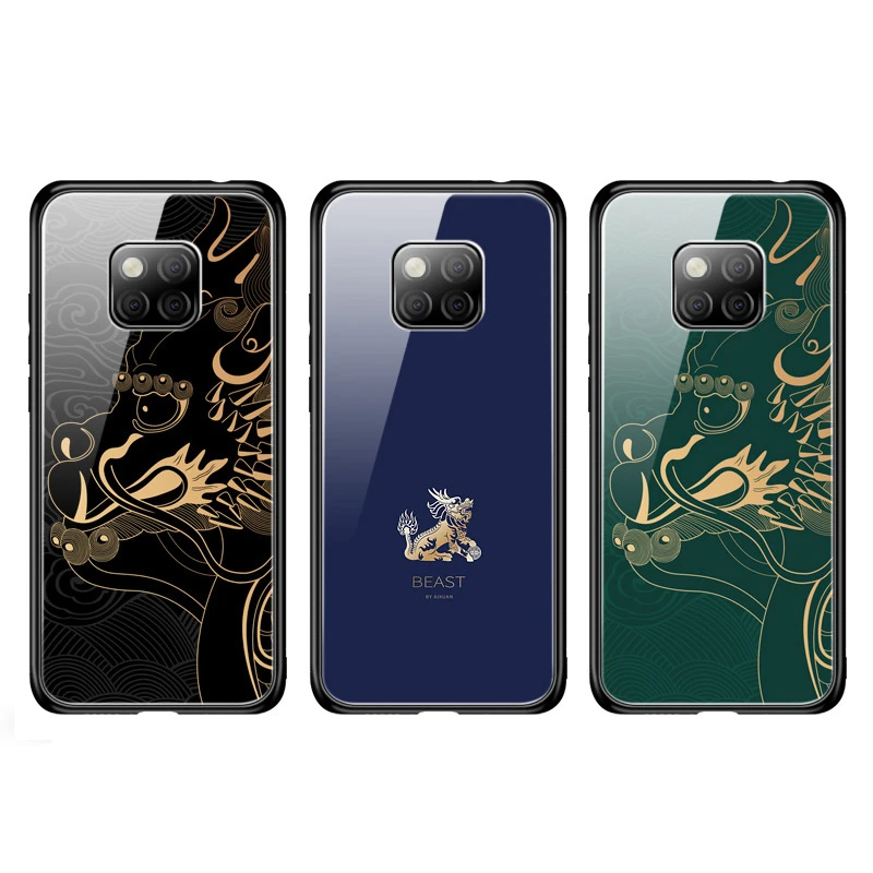 Чехол из закаленного стекла для телефона Huawei Mate 20 Pro Роскошный чехол Aixuan с мягкими