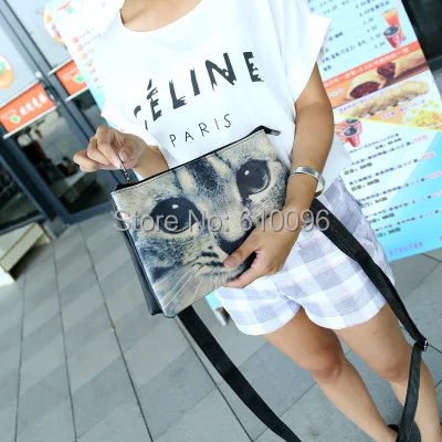 2014 new fashion retro packet envelope printing graffiti tiger head tide handbag clutch bag | Багаж и сумки