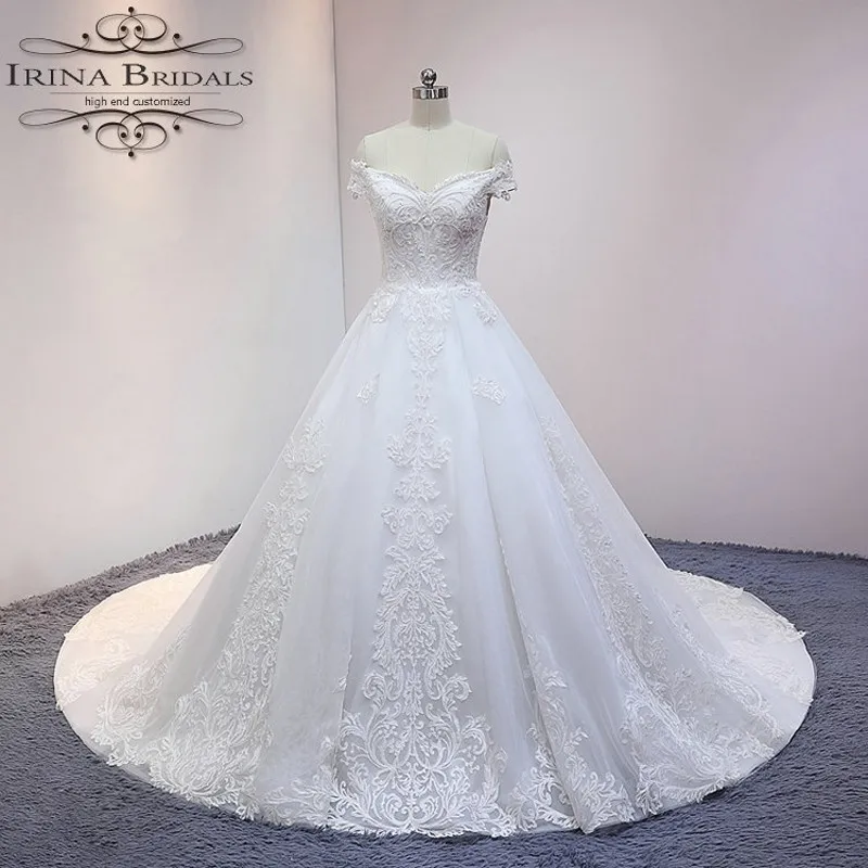 Robe de Marie sirene кружевное платье с открытыми плечами аппликация бисером Saudi Арабская