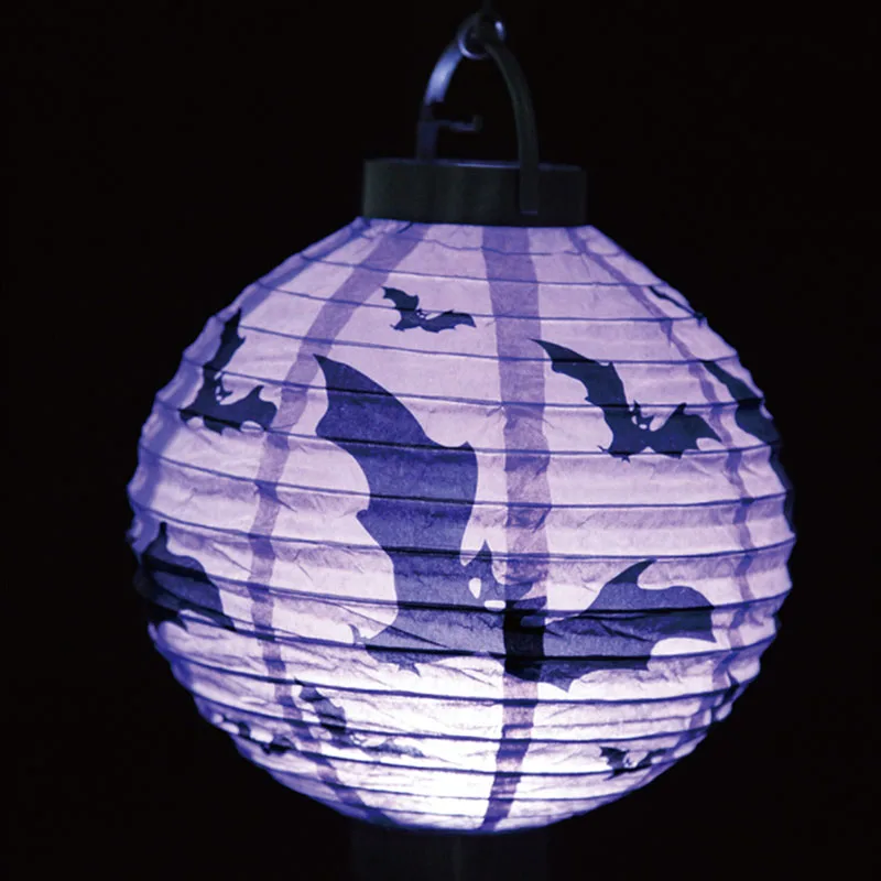 Halloween Pumpkin Lights Glowing Paper Lanterns Portable Four Colors Venue Party Arrangement Props Lighting | Дом и сад