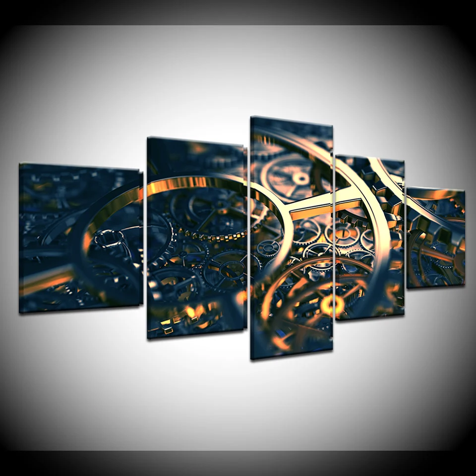 

Canvas Painting abstract metal art 5 Pieces Wall Art Painting Modular Wallpapers Poster Print for living room Home Decor