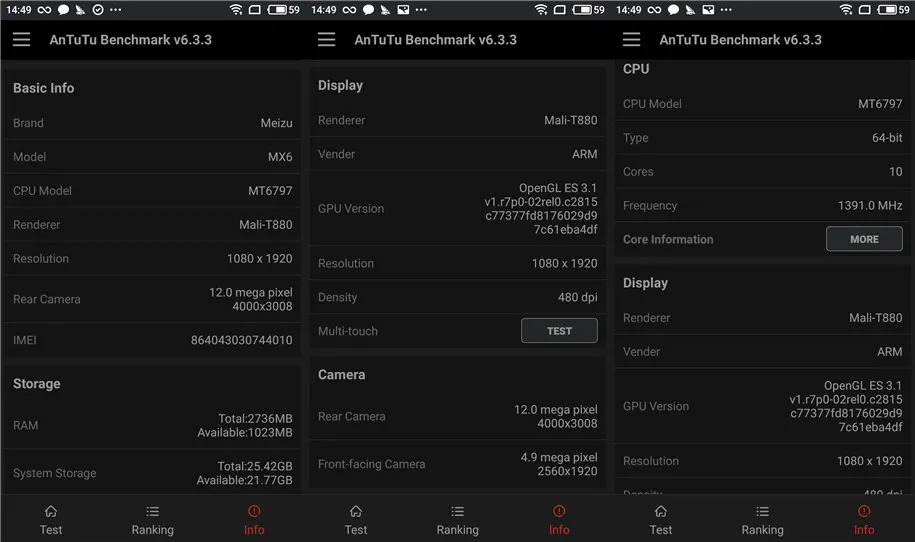 Meizu MX6 MX 6 4 аппарат не привязан к оператору сотовой связи, 3 Гб оперативной памяти, 32 Гб встроенной памяти, сотовый телефон на процессоре MTK Helio X20 Deca Core, размер экрана 5,5 дюймов FHD Экран IMX386 12MP Камера мобильного телефона