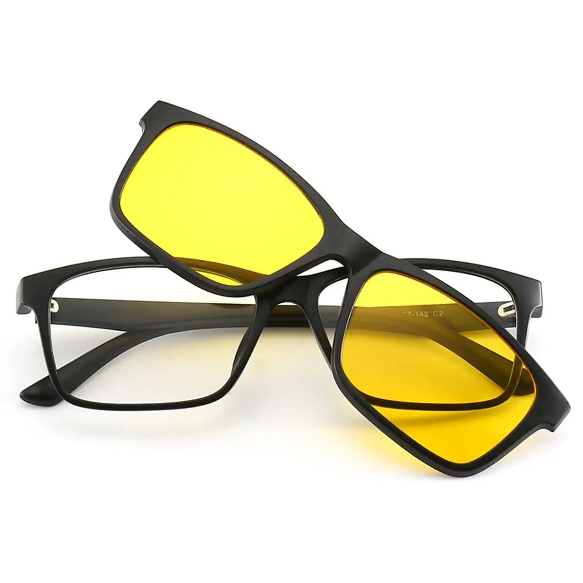 Newest 6 IN 1 Night Vision Glasses Polarized Sunglasses TR90 Retro Frame Eyewear Night Vision Driving Optical Glasses With Bag