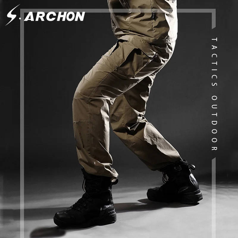 Мужские легкие водонепроницаемые брюки S.ARCHON повседневные эластичные дышащие