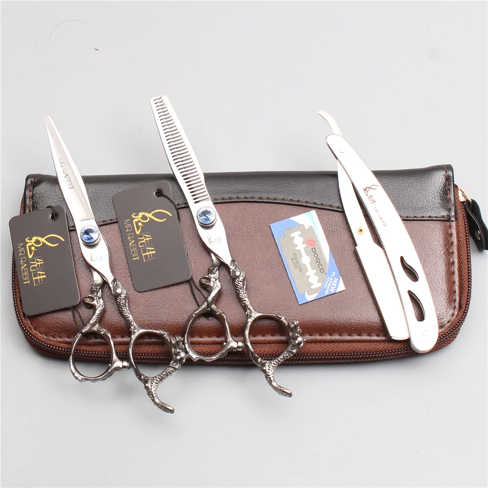 Парикмахерские ножницы mr. Rabbit 3 шт. 6 дюймов 17 5 см 440C для стрижки филировочные