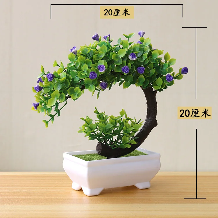 Rose Style Новые искусственные растения, бонсай, маленький горшок для дерева, растения, искусственные цветы, украшения в горшке для украшения дома, декор для сада в отеле - Цвет: Rose Style