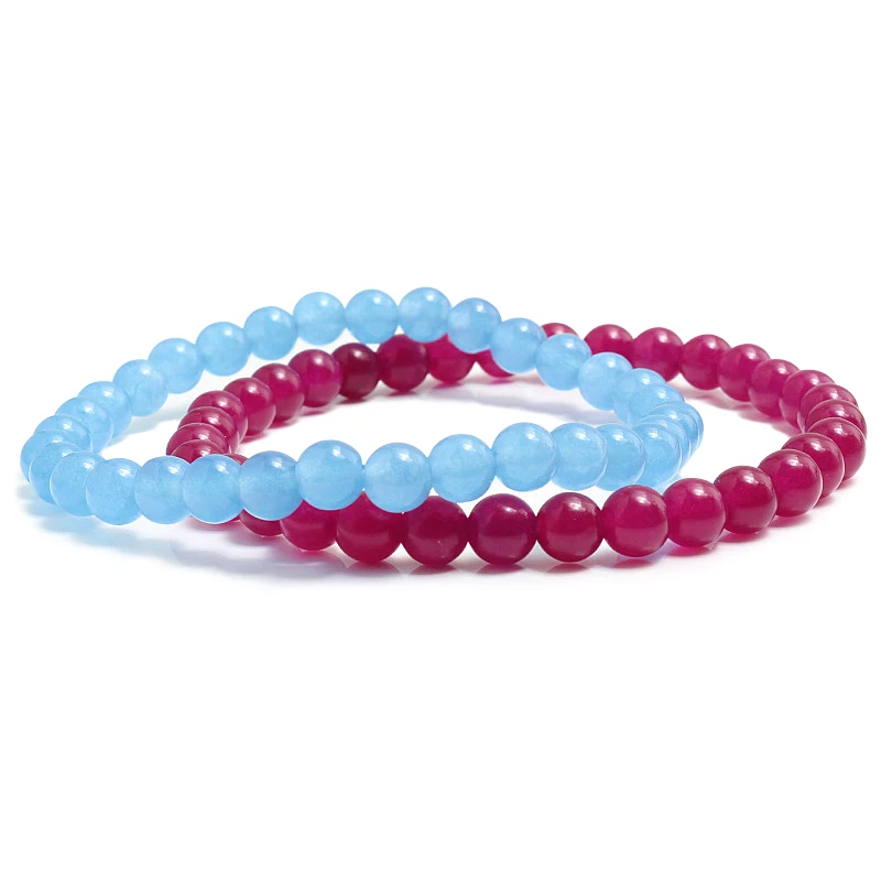 Шарм Boho браслеты для женщин Pulseras Mujer Moda натуральный камень Бусины Ювелирные изделия из халцедона Красный Кристалл эластичная веревка браслеты подарки - Окраска металла: style 8