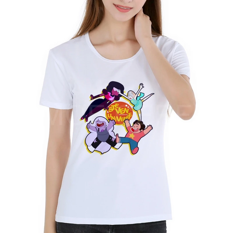 Женские футболки STEVEN UNIVERSE STAR COOKIE CAT с коротким рукавом футболка принтом аниме Moive