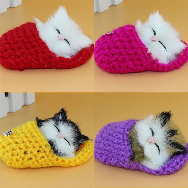 Новые изящные Имитационные игрушки издающие звук обувь для котята Коты плюшевые