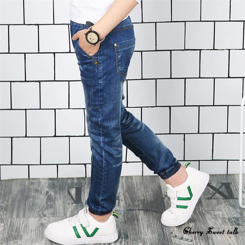 Весна 2019 детская одежда джинсы с вышивкой для мальчиков Детские рваные 3 5 7 8 10 12 14