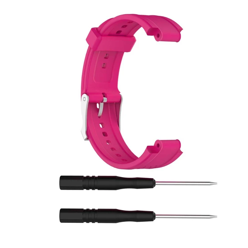 Hot pink OOTDTY силиконовый сменный Браслет для часов с инструментами для Garmin Forerunner 25 женские часы - Цвет: Hot pink