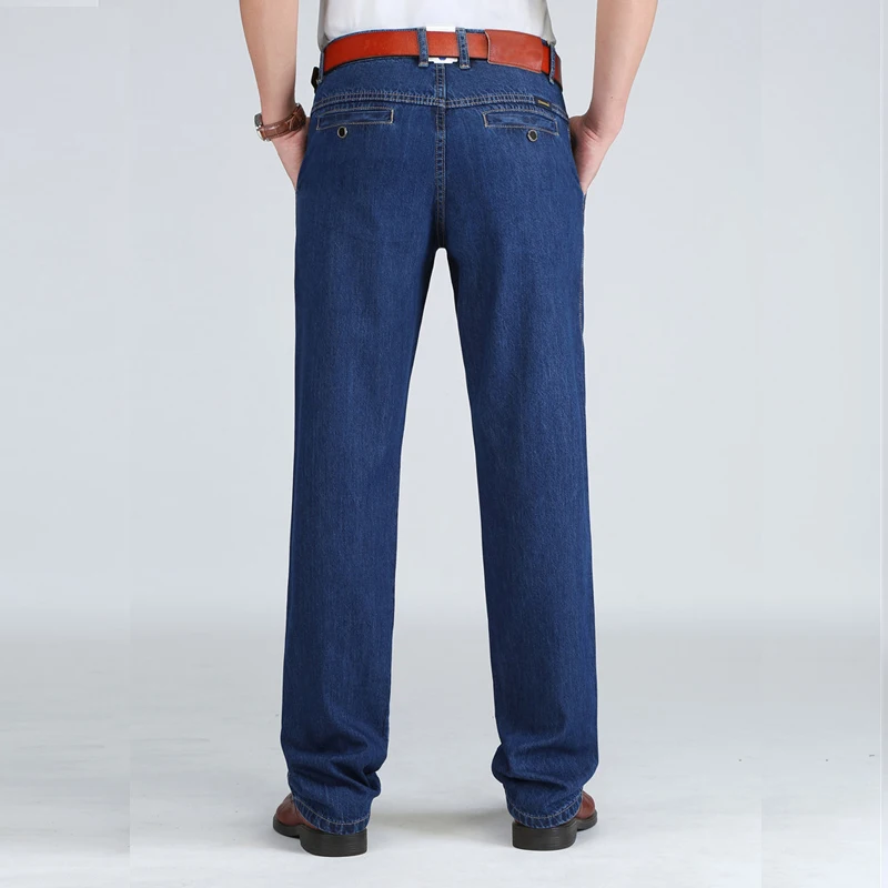 Мужские летние джинсовые брюки классические прямые комбинезоны с высокой талией